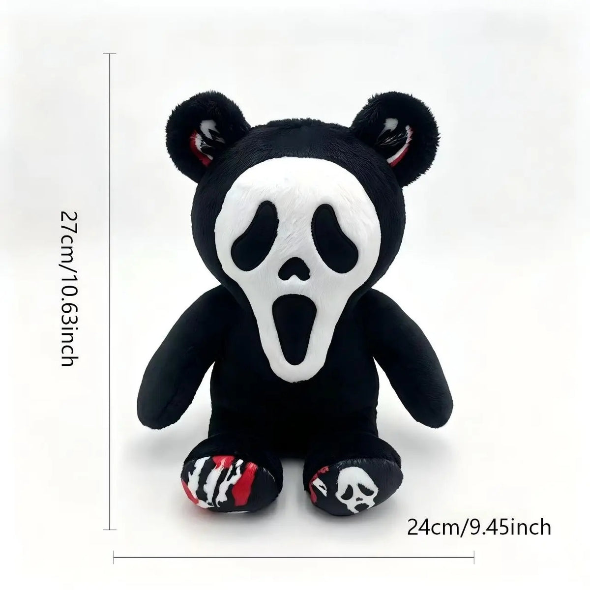 Spooky Ghost Bear Plush – Soft & Fluffy Halloween Stuffed Toy, Creepy-Cute Decor & Gift