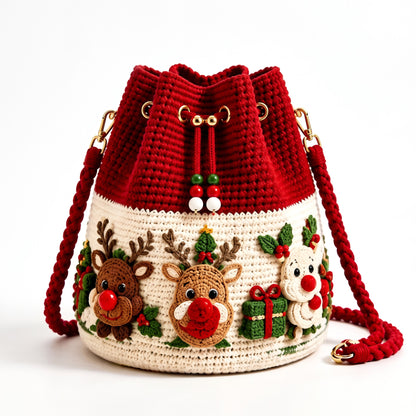 Christmas Crochet Crossbody Bag – Cute Festive Holiday Purse for Women
