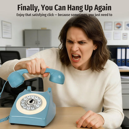 Retro Bluetooth Home Phone with Handset & Speakerphone – Classic Desk Telephone with USB Rechargeable Battery