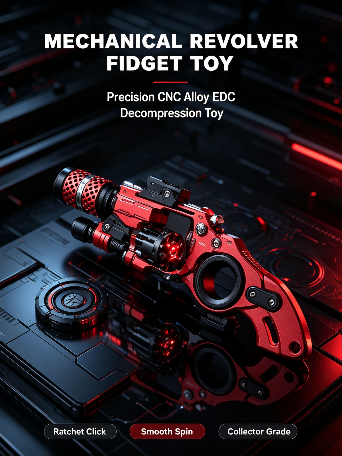 CNC Metal Mechanical Fidget Toy – Interactive Stress Relief Desk Collectible